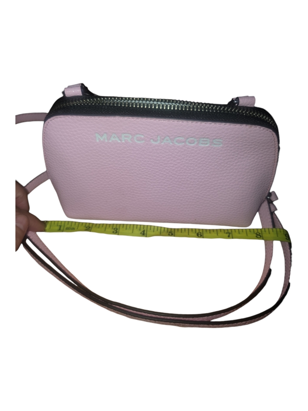 Authentic Small Marc Jacobs Pink Pebbled Leather Crossbody with Pom Doll Charm - Picture 3 of 6